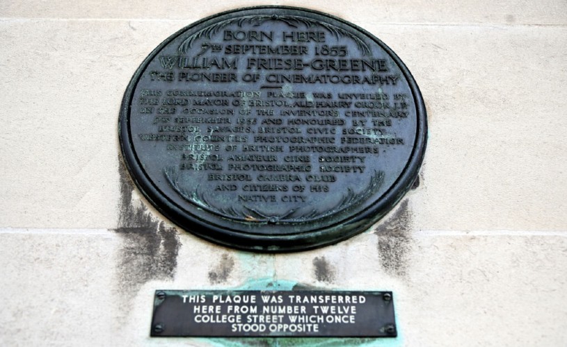 William Friese-Greene plaque on City Hall, Bristol